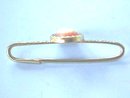 Cameo Bar Pin,Safety,Beautiful Etching,Bezel!