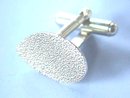 Textured Cuff Links,Cufflinks,Pear Shaped,Silver