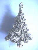 Christmas Tree Pin,S/T or Pewter,Studded,Star