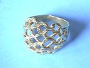 Gold Basket Ring,Weave,14K,Diamond Cut