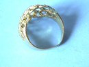 Gold Basket Ring,Weave,14K,Diamond Cut