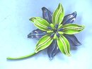 Flower Power Pin,1960s,Blue/Grn,Enameled