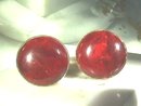 Maroon Cuff Links,Anson,Pat.No,Swirl Cabs,Vint