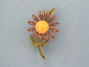 Flower Power Pin,1960s,Brown Eyed Susan,Petite