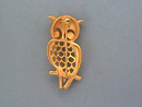 Owl Signed Pin, Garnet color eyes,Gorgeous!