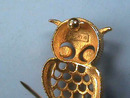 Owl Signed Pin, Garnet color eyes,Gorgeous!