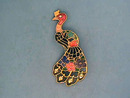 Enameled Peacock Pin, 2 1/2in,R/Ss,Nice!