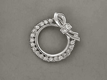 Rhinestone Wreath Pin,Bow,Silver,Brilliant!
