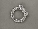 Rhinestone Wreath Pin,Bow,Silver,Brilliant!