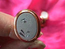Copper Earrings w/silver engraved inset,brass clps