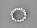 1930s Rhinestone Pin,Circle,Pot Metal,Nice!