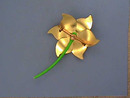 Flower Power Pin,Teal,Blue,Turq,Sgnd,1960