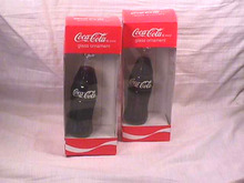 Coca-Cola Bottle Glass Ornaments,MIB,(2)