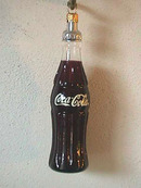 Coca-Cola Bottle Glass Ornaments,MIB,(2)