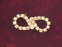 Infinity Rhinestone Pin,Vintage, Nice!