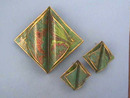 Marbled Pin & Earring Set,Grn/Gold,Artisan