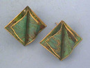 Marbled Pin & Earring Set,Grn/Gold,Artisan