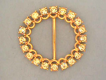Rhinestone Belt Buckle,G/T,Vint,Nice Size!
