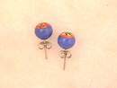 Venetian Glass Millefiori Bead Earrings,Pierced Posts