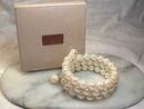 Signed Wrap Bracelet,Pearlesque,Adjustble