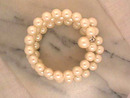 Signed Wrap Bracelet,Pearlesque,Adjustble