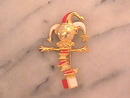 Jack in Box Pin,Enamelled,R/Ss,Very Nice!