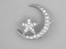 Moon Star Pin,Vint,R/Ss,1/4 Moon,Cosmic!