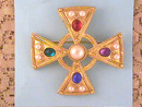 Maltese Cross Pin,Multi-color Cabs,Large!