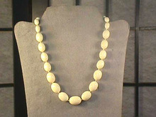 Trifari Oval Necklace,Off-White,Knotted,Graduated