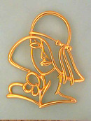 JJ Face Pin,Fashion,Signed,1988,Vintage