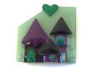 Lucinda House Pin,Hearts,Green/Purple