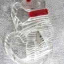 Reverse Carved Monkey Pin Lucite 1930s Red Collar Nice Size!
