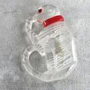 Reverse Carved Monkey Pin Lucite 1930s Red Collar Nice Size!
