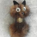 Googly Eye Mink Dog Pin Vintage
