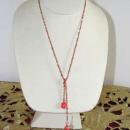 Salmon Enamel Lariat Vintage Sweet and Simple