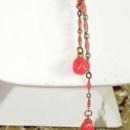 Salmon Enamel Lariat Vintage Sweet and Simple