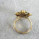 Vintage Turtle Ring With Green Stone Cabochon Back