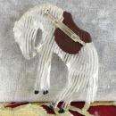 Vintage Reverse Carved Bucking Bronco Pin Horse Lucite