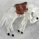 Vintage Reverse Carved Bucking Bronco Pin Horse Lucite