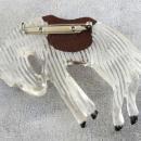 Vintage Reverse Carved Bucking Bronco Pin Horse Lucite