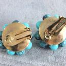 Blue Beaded Earrings Vintage Signed Robin's Egg Blues Plus