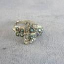 Glitzy Buckle Ring 1950s Vintage Aurora Borealis Rhinestones