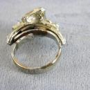 Glitzy Buckle Ring 1950s Vintage Aurora Borealis Rhinestones