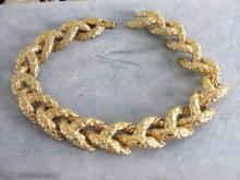 Decadent Quilted Neck Piece Chunky Link Casts Vintage