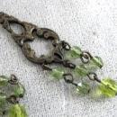 Green Crystal Drop Earrings Pierced Posts Vintage Rhinestones Over 2.5 Inches Long