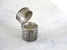 Sterling Basket Vessel Hinged Box Vintage Pendant Beautiful!