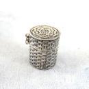 Sterling Basket Vessel Hinged Box Vintage Pendant Beautiful!