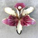 Violet Orchid Pin Vintage Brooch Large Gorgeous