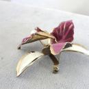 Violet Orchid Pin Vintage Brooch Large Gorgeous