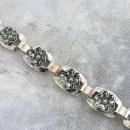Sterling Flower Bracelet Vintage Substantial Links Handmade